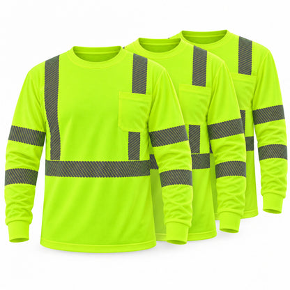 Hi-Vis Class 3 Reflective Safety Shirt - Hi-Vis Green