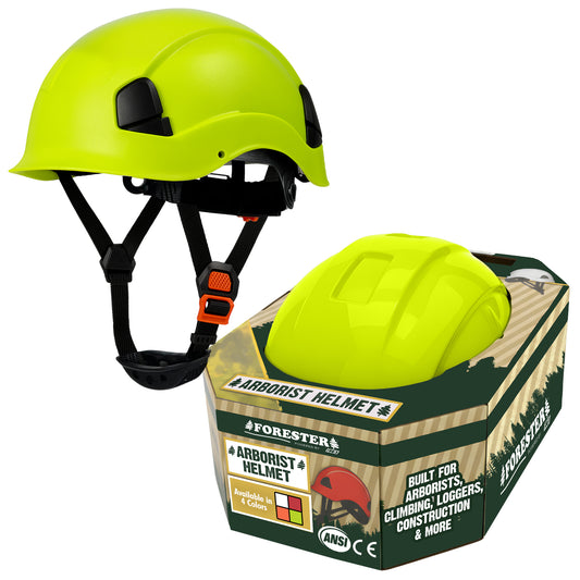 FORESTER Arborist Safety Helmet | ANSI Z89.1-2014 Certified, Class E & C | 6-Point Suspension Hard Hat