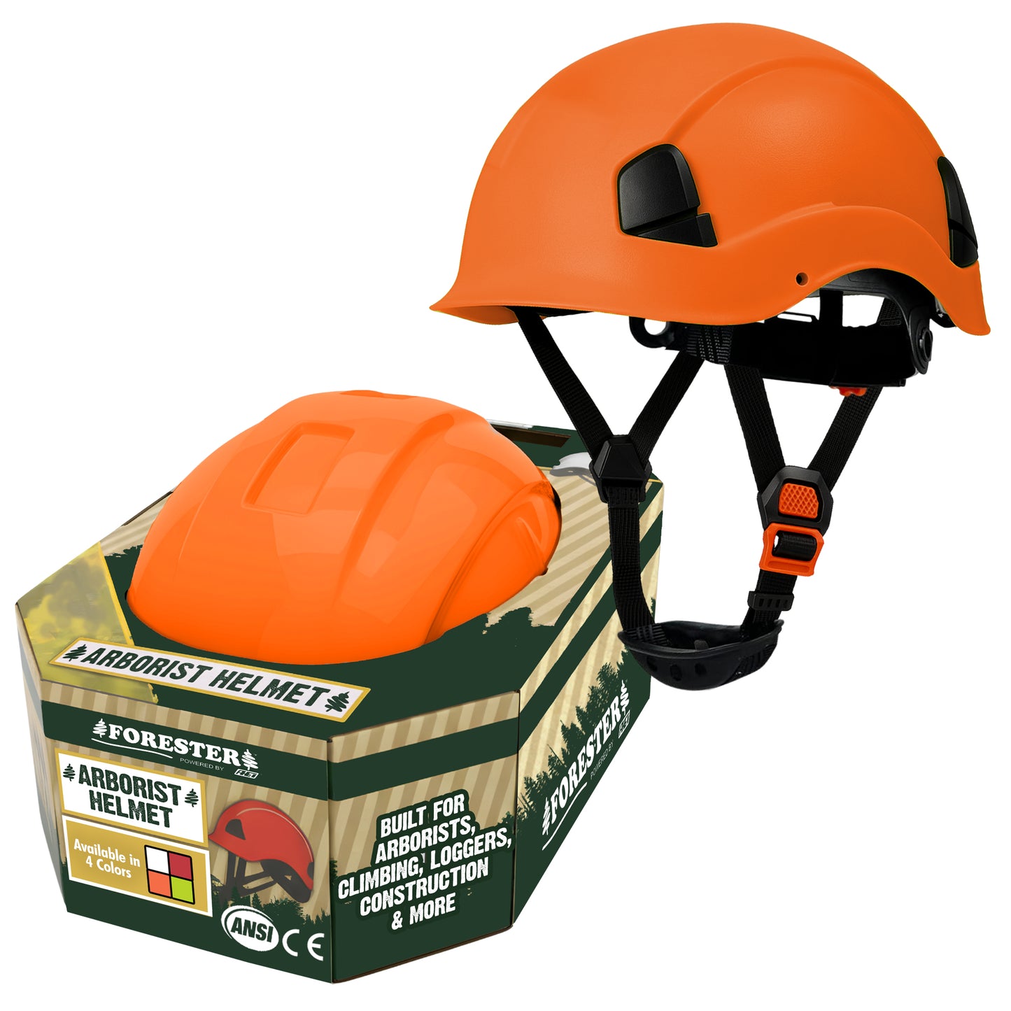 FORESTER Arborist Safety Helmet | ANSI Z89.1-2014 Certified, Class E & C | 6-Point Suspension Hard Hat