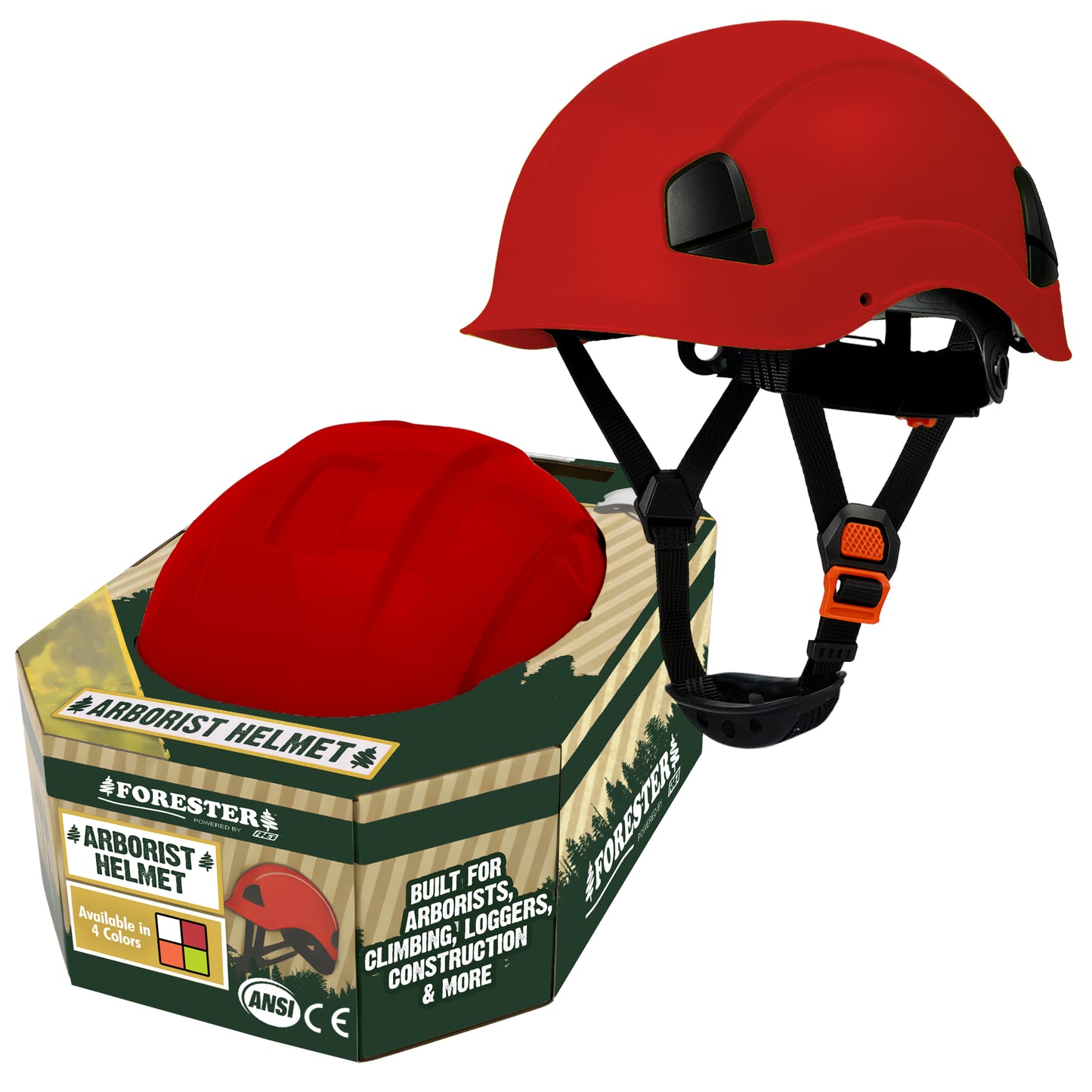 FORESTER Arborist Safety Helmet | ANSI Z89.1-2014 Certified, Class E & C | 6-Point Suspension Hard Hat