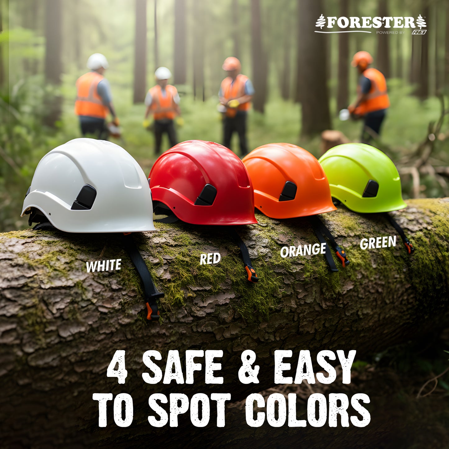 FORESTER Arborist Safety Helmet | ANSI Z89.1-2014 Certified, Class E & C | 6-Point Suspension Hard Hat
