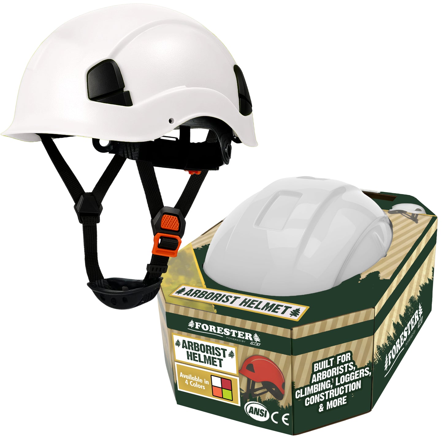 FORESTER Arborist Safety Helmet | ANSI Z89.1-2014 Certified, Class E & C | 6-Point Suspension Hard Hat