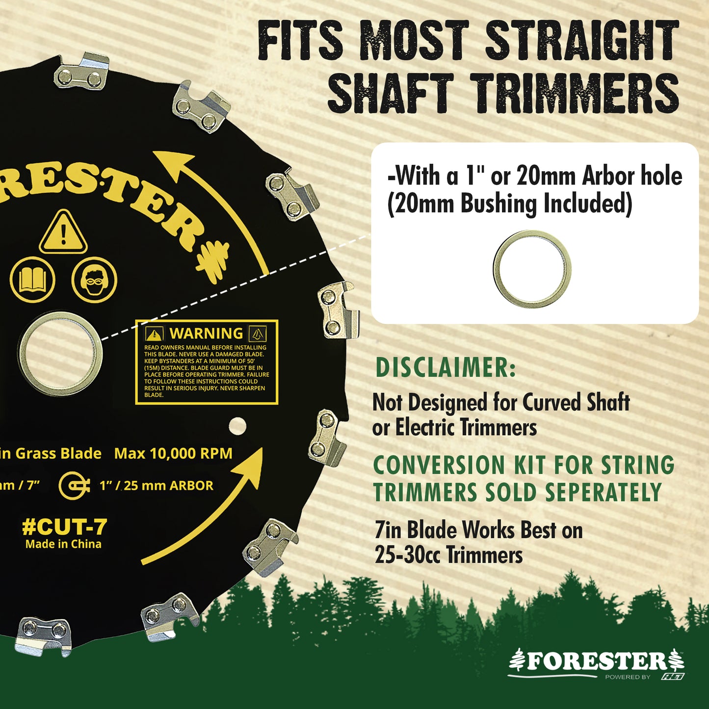 Forester Brush Cutter Blade with File Set