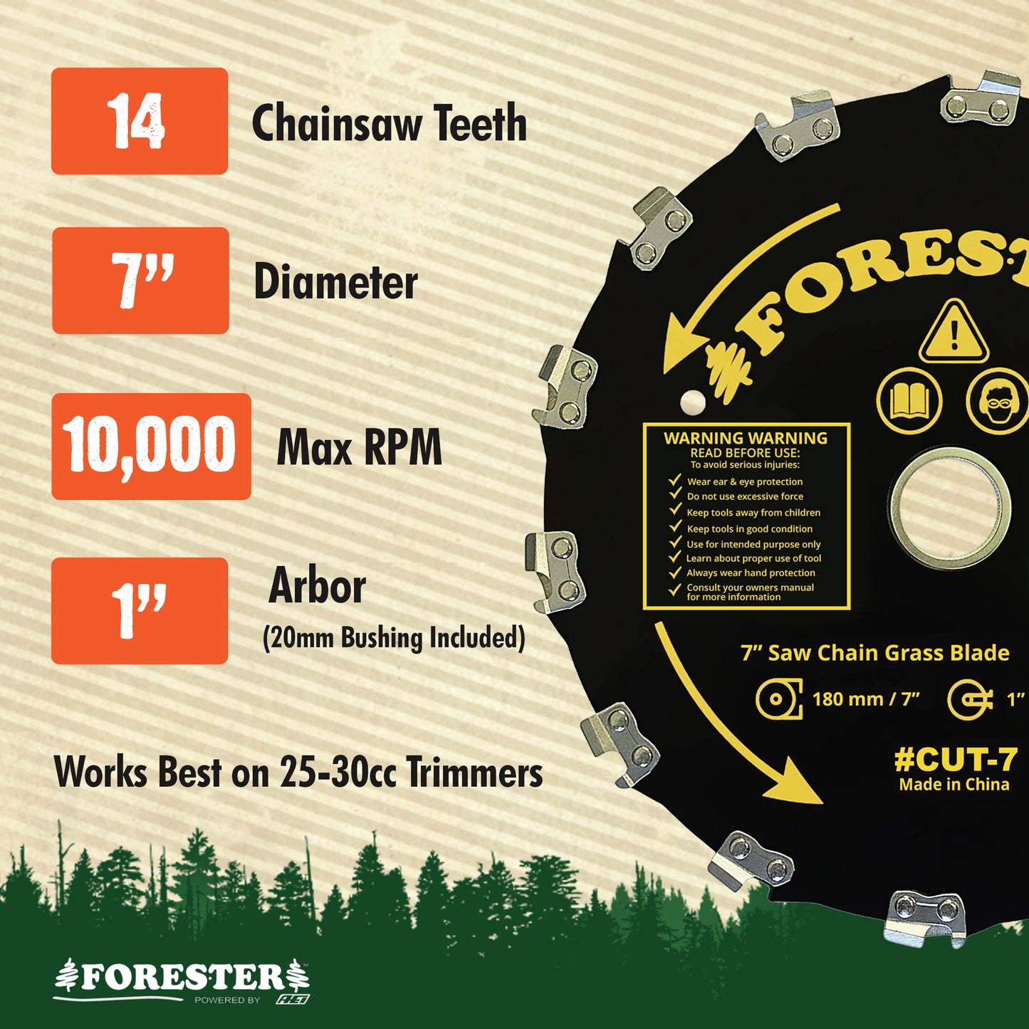 Forester Brush Cutter Blade with File Set