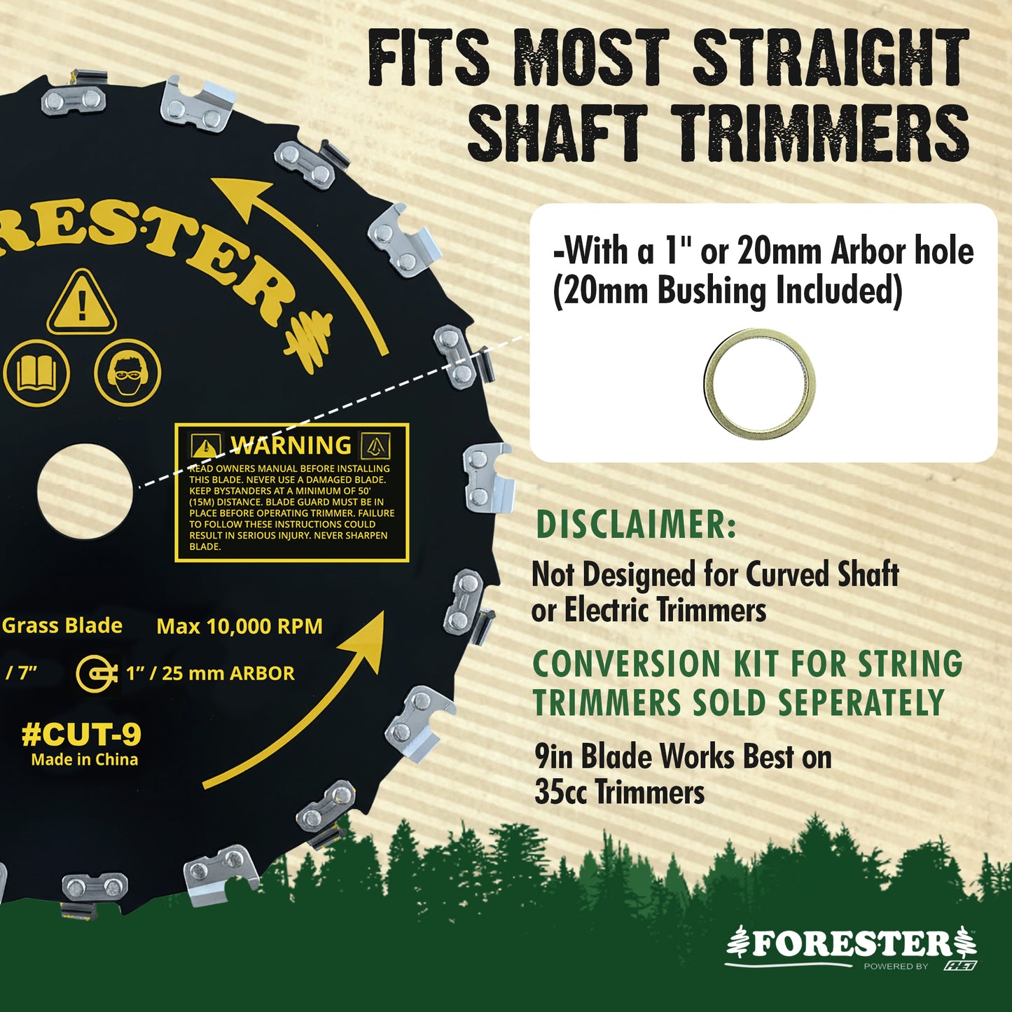 Forester Brush Cutter Blade with File Set