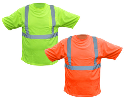 Forester Hi Vis T Shirt - Short Sleeve Tee, Class 2, Shirt, 100% Polyester, Wicks Moisture Away, Birds Eye Knit, Breast Pocket - Safety T Shirt