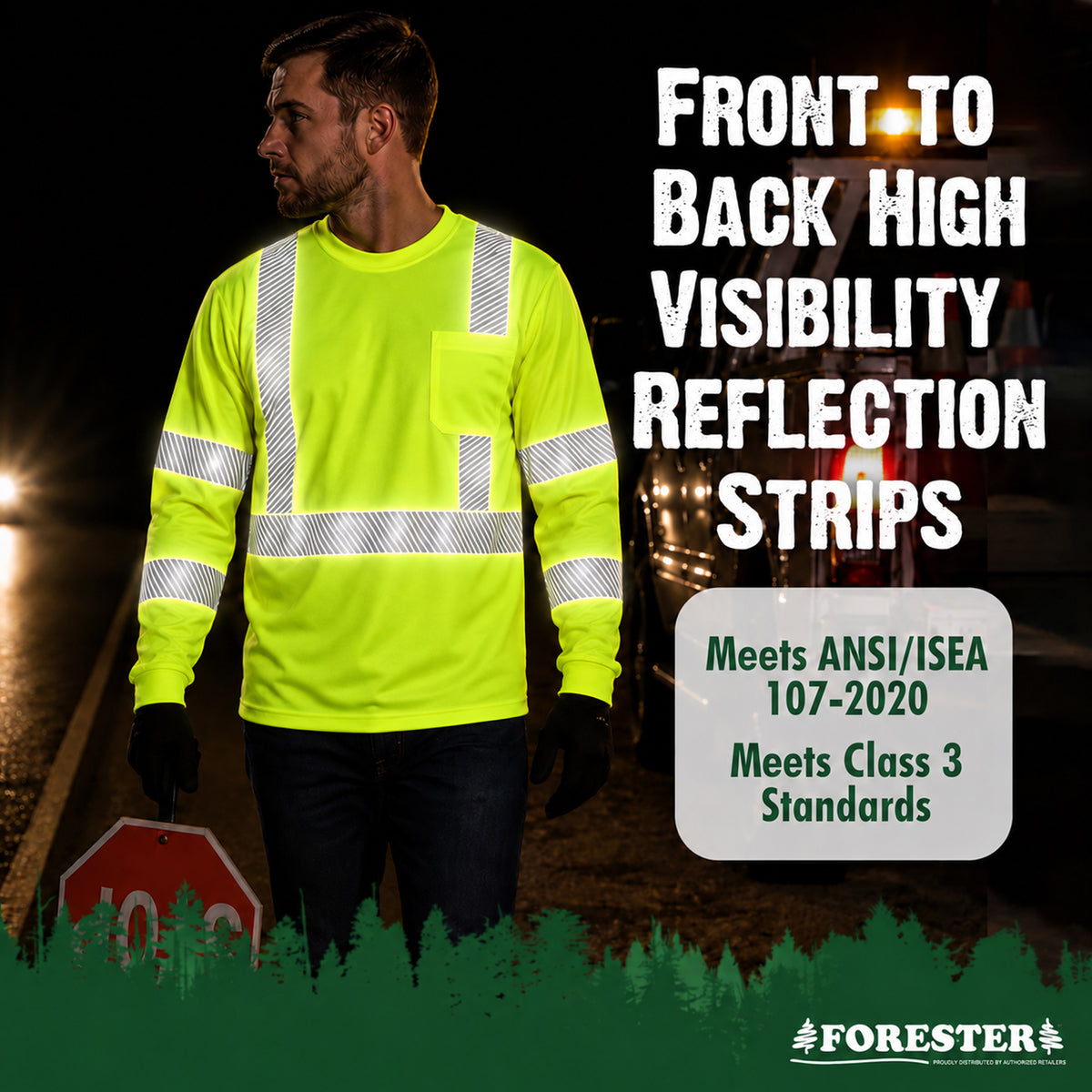 Hi-Vis Class 3 Reflective Safety Shirt - Hi-Vis Green