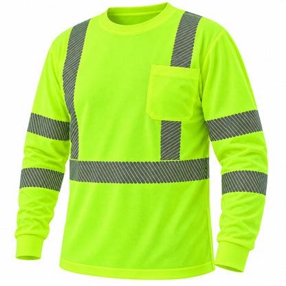 Hi-Vis Class 3 Reflective Safety Shirt - Hi-Vis Green