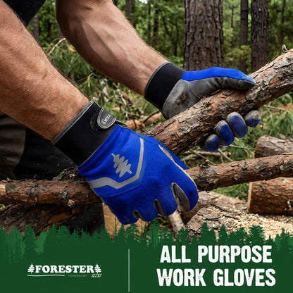 Forester All Purpose Work Glove - With Velcro Closure - Blue