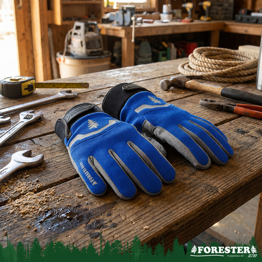 Forester All Purpose Work Glove - With Velcro Closure - Blue