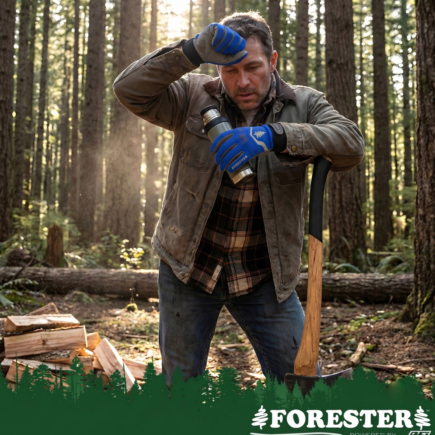 Forester All Purpose Work Glove - With Velcro Closure - Blue