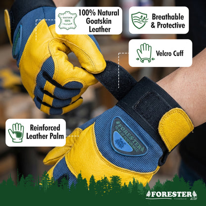 FORESTER Mechanic Style Goat Skin Work Gloves