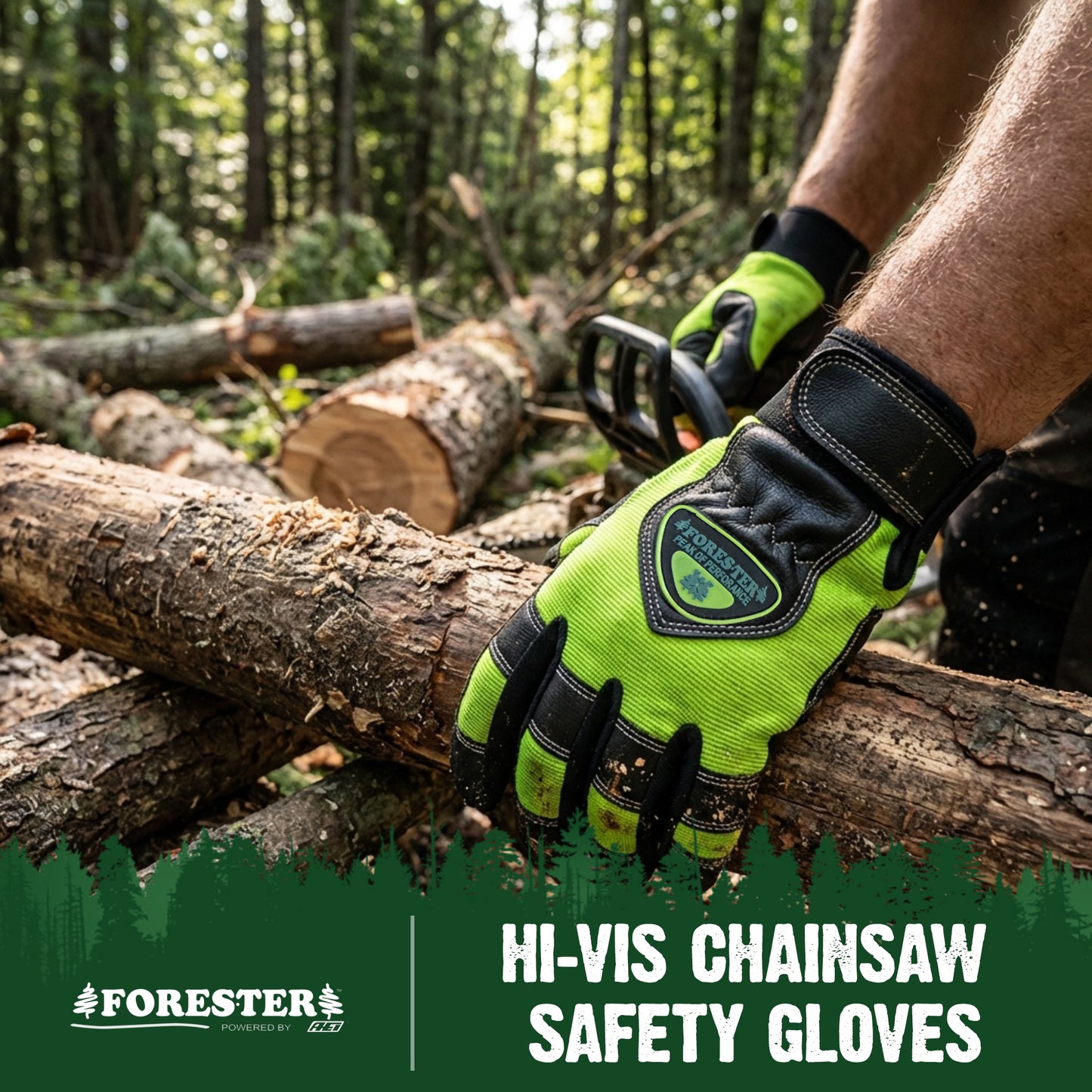 Forester Hi-Vis Kevlar Lined Chainsaw Glove