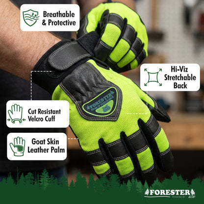Forester Hi-Vis Kevlar Lined Chainsaw Glove