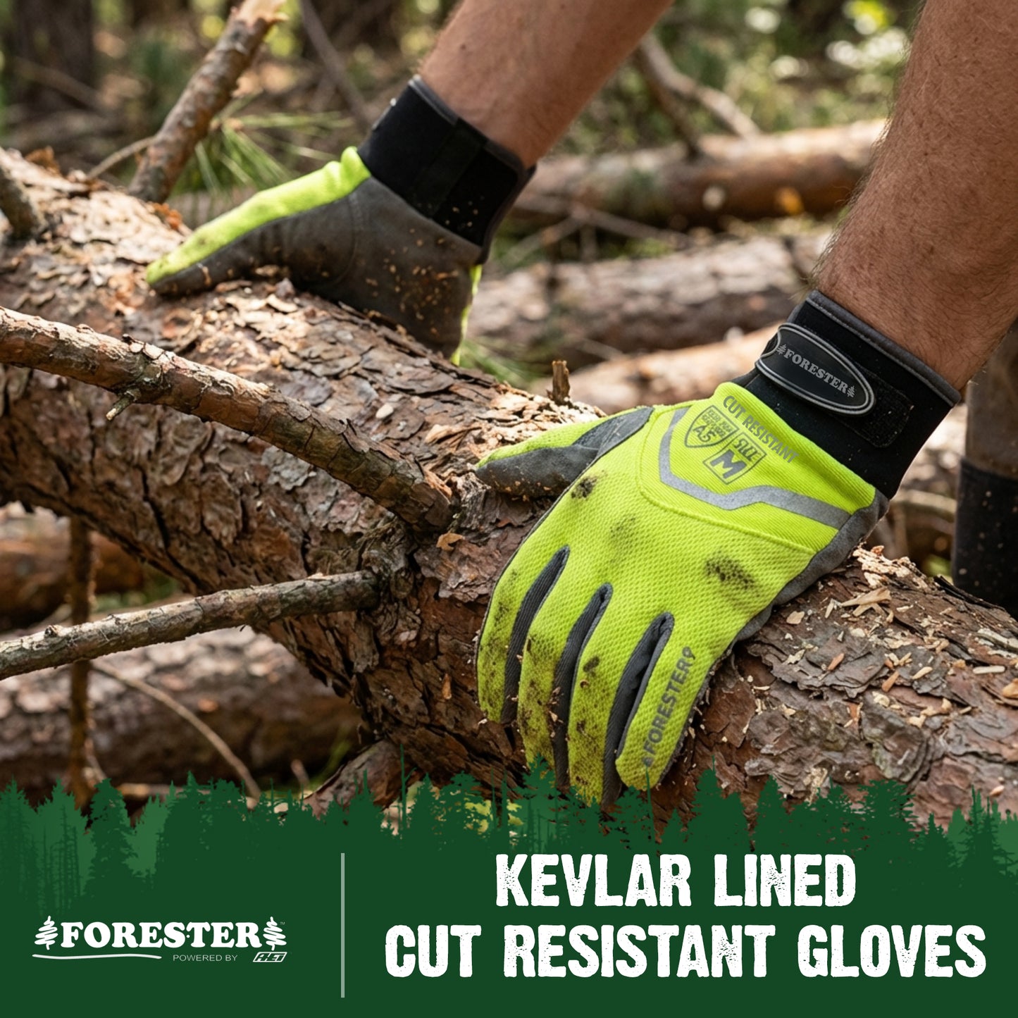 Forester Cut Resistant Work Glove - Neoprene Cuff with Velcro Closure