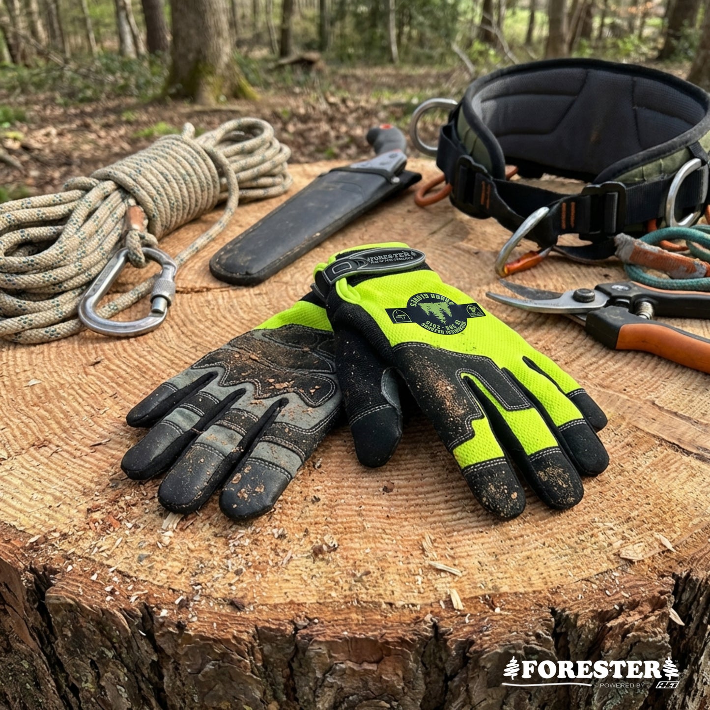 FORESTER Hi-Vis Arborist Rope Climbing Glove
