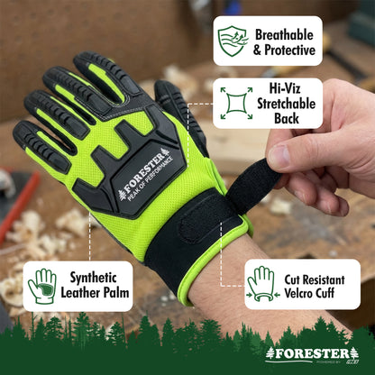 Forester Hi-Vis Ultimate Impact Protection Glove - Cut Level 4 Protection