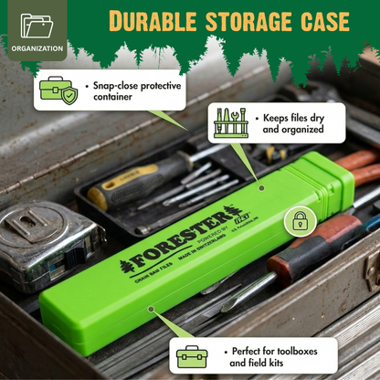 FORESTER SLEEVED SWISS ROUND CHAINSAW FILES - 12 FILE