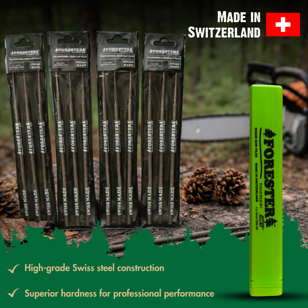 FORESTER SLEEVED SWISS ROUND CHAINSAW FILES - 12 FILE