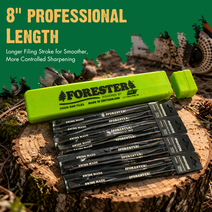 FORESTER SLEEVED SWISS ROUND CHAINSAW FILES - 12 FILE