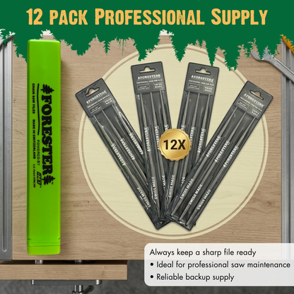 FORESTER SLEEVED SWISS ROUND CHAINSAW FILES - 12 FILE