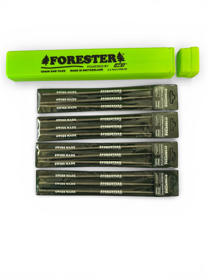 FORESTER SLEEVED SWISS ROUND CHAINSAW FILES - 12 FILE