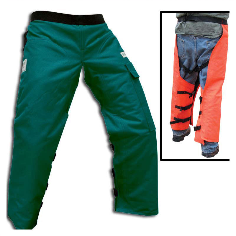 Forester 35" Full Wrap Chainsaw Chaps - Orange, OSHA & ASTM Compliant, Oil/Water Resistant, Comfortable, Lightweight, Pocketed - Safety Chaps