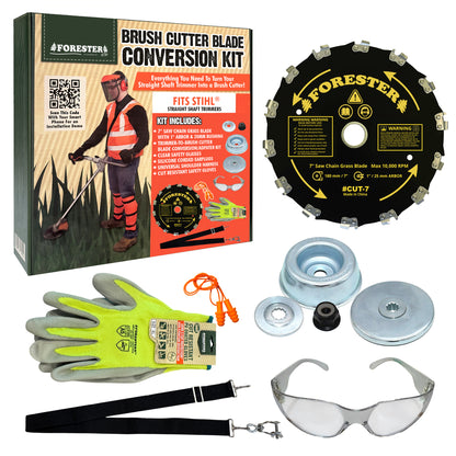 Forester Brush Cutter Trimmer Conversion Kit with Cut-7 Brush Blade