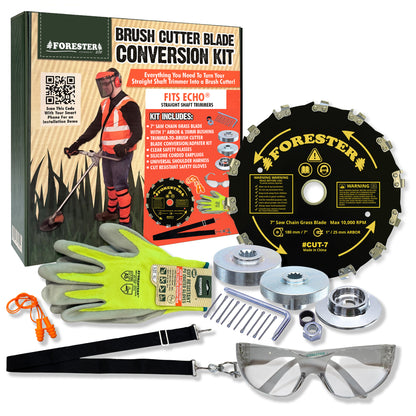 Forester Brush Cutter Trimmer Conversion Kit with Cut-7 Brush Blade