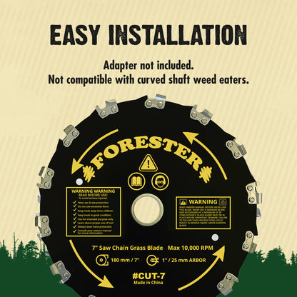 Forester Brush Cutter Trimmer Conversion Kit with Cut-7 Brush Blade