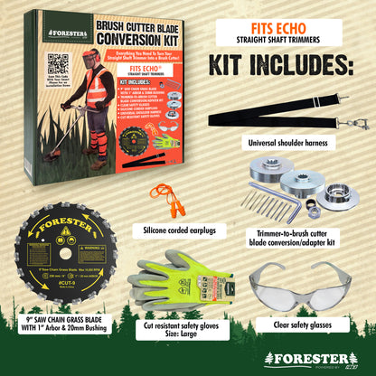 FORESTER Brush Cutter Trimmer Conversion Kit with 8” Weed Eater Blade Compatible with Echo Trimmers