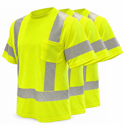 Hi-Vis Class 3 Reflective Safety Shirt - Hi-Vis Green