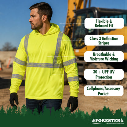 High Visibility, Class 3, Lightweight Cooling Sun Shirts