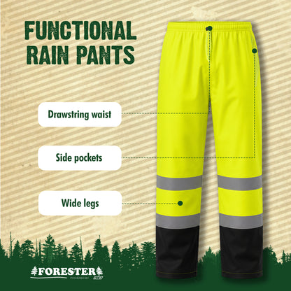 Forester Hi Vis Rain Suit - Black Bottom