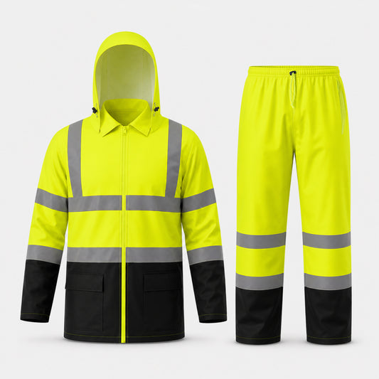 Forester Hi Vis Rain Suit - Black Bottom