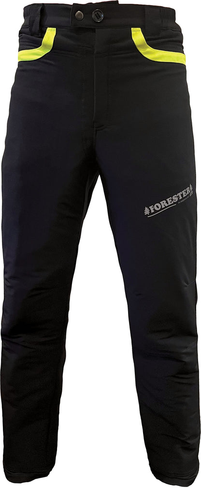 Forester Chainsaw Safety Pants - High Performance, Elastic Sides, Breathable, Water Resistant, Reflective Logo, Zippered Vents, Hi-Vis Back Pockets - Chainsaw Pants