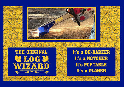 Original Log Wizard Debarker Tool - Replacable Blades, Unique Drum Design, Easiest Blade Transfer, Accepts Most Chainsaws, Universal Spline/ Sprocket System - Loggers Tool