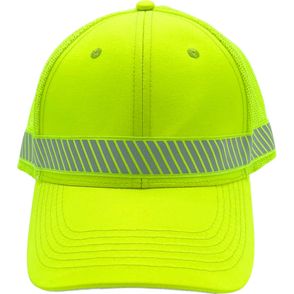 Hi Vis Safety Ball Cap with Reflective Stripe