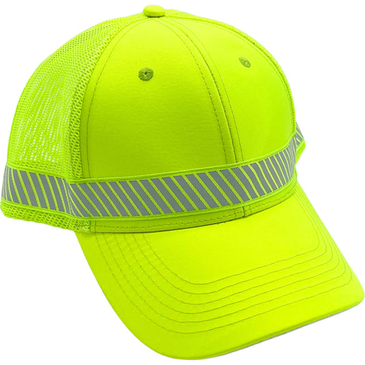Hi Vis Safety Ball Cap with Reflective Stripe