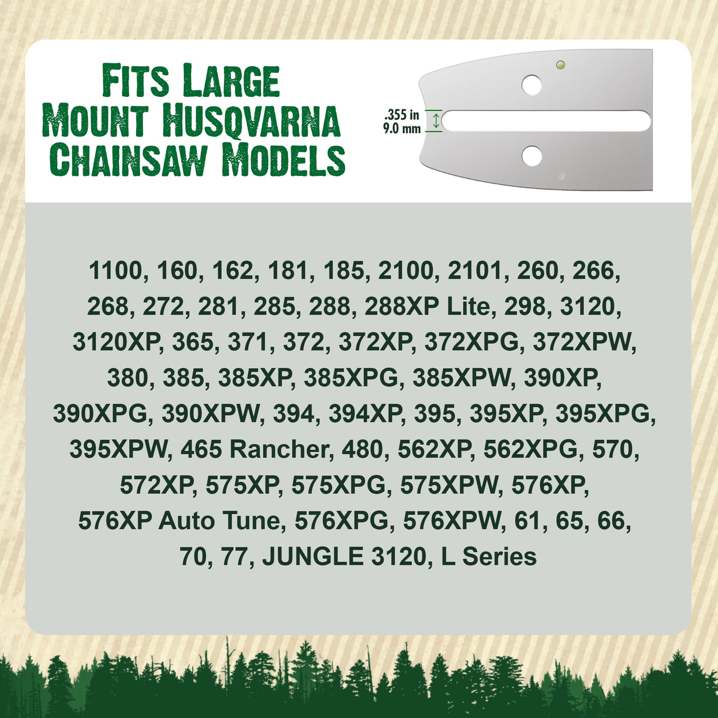FORESTER Professional Sprocket Nose Extra Large Chainsaw Bar For Husqvarna, Jonsered, Poulan and Dolmar Saws