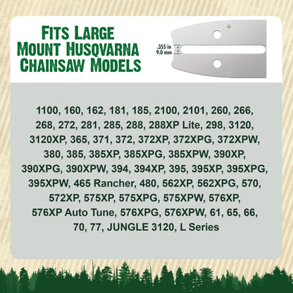 FORESTER Professional Sprocket Nose Extra Large Chainsaw Bar For Husqvarna, Jonsered, Poulan and Dolmar Saws