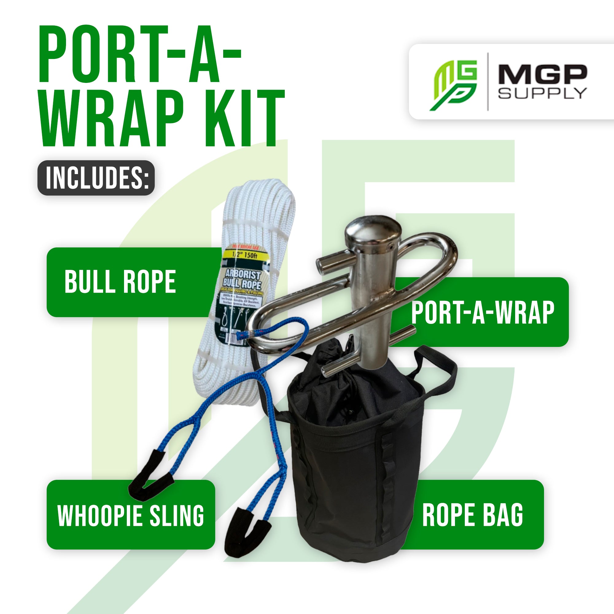 Multi Rope Wrap MGP SUPPLY Port-A-Wrap Kit | Includes Bull Rope, Whoopie Sling, Port W ...