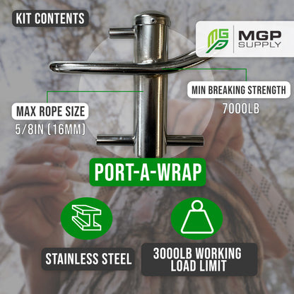 MGP SUPPLY Port-A-Wrap Kit | Includes Bull Rope, Whoopie Sling, Port Wrap, and Rope Bag |