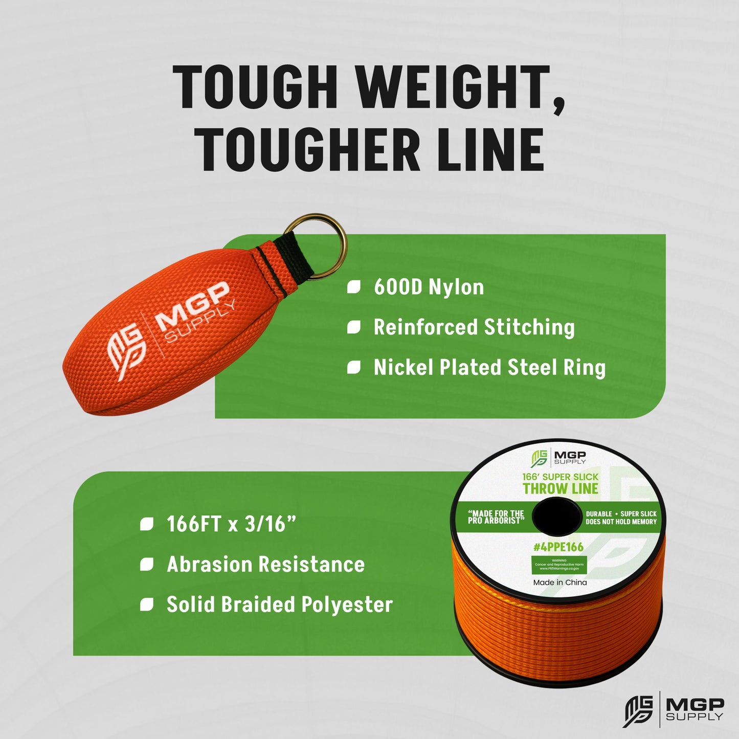 Arborist Throw Line Kit  - 15oz,  11oz or 9oz Throw Weight & 166ft Rope
