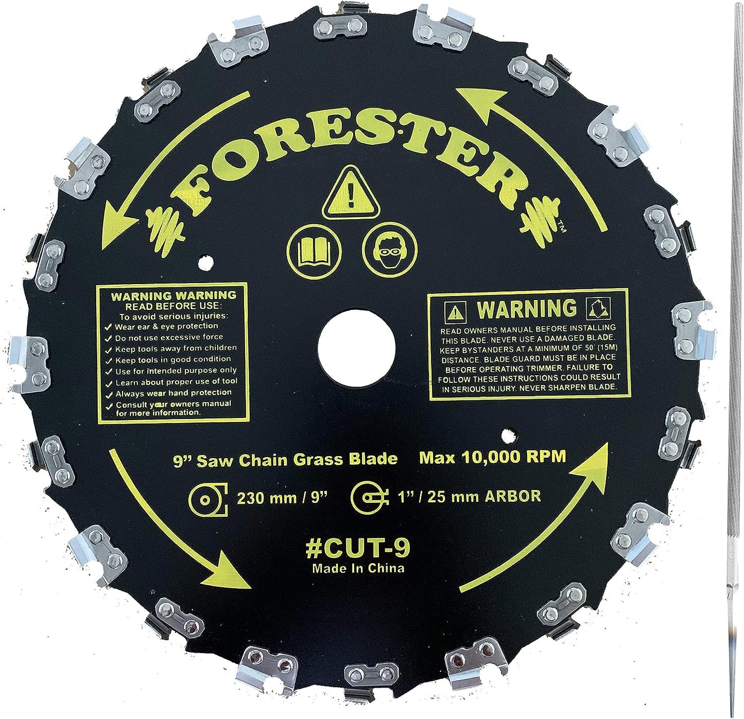 Forester Brush Cutter Blade W/ File - Chainsaw Teeth