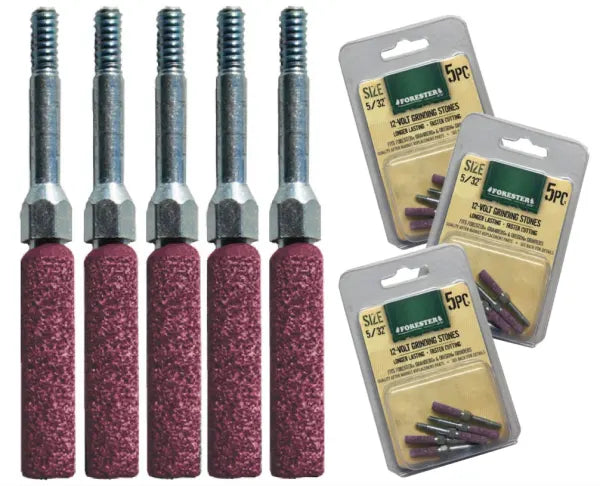 THREADED SHAFT GRINDING STONES - 5 PACK - PINK
