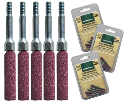 THREADED SHAFT GRINDING STONES - 5 PACK - PINK