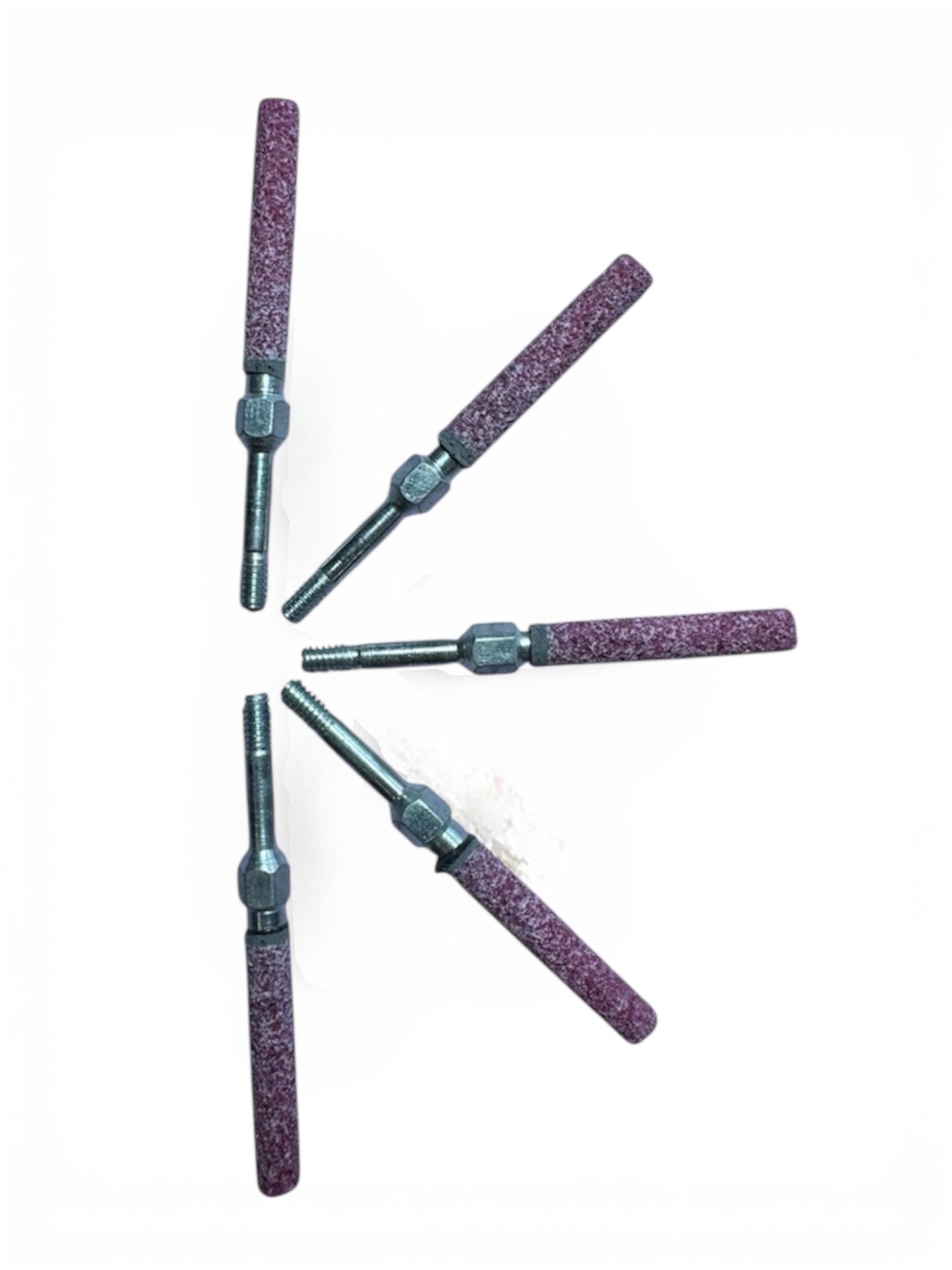 THREADED SHAFT GRINDING STONES - 5 PACK - PINK