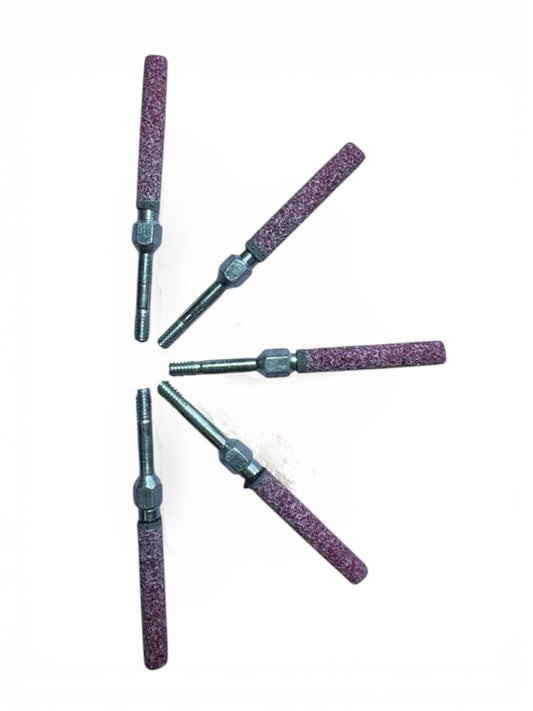 THREADED SHAFT GRINDING STONES - 5 PACK - PINK