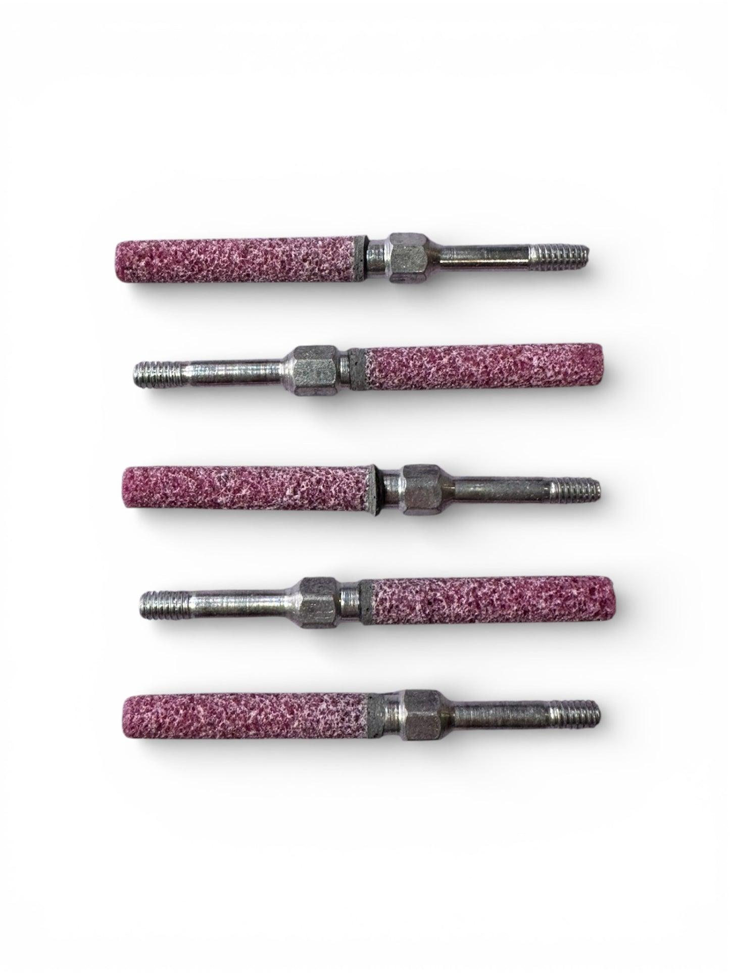THREADED SHAFT GRINDING STONES - 5 PACK - PINK